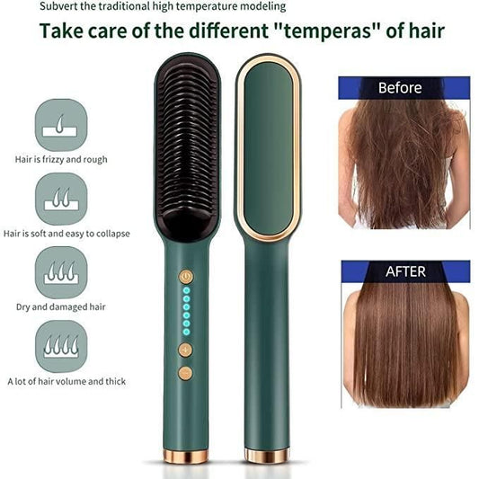 Professional Electric Hair Straightener Comb Brush - DROPSILK